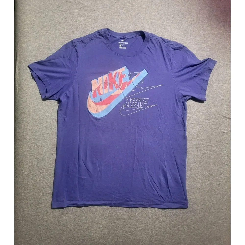 Nike The Nike Tee Mens Large Purple Multiple Swoosh Center Logo Basketball
